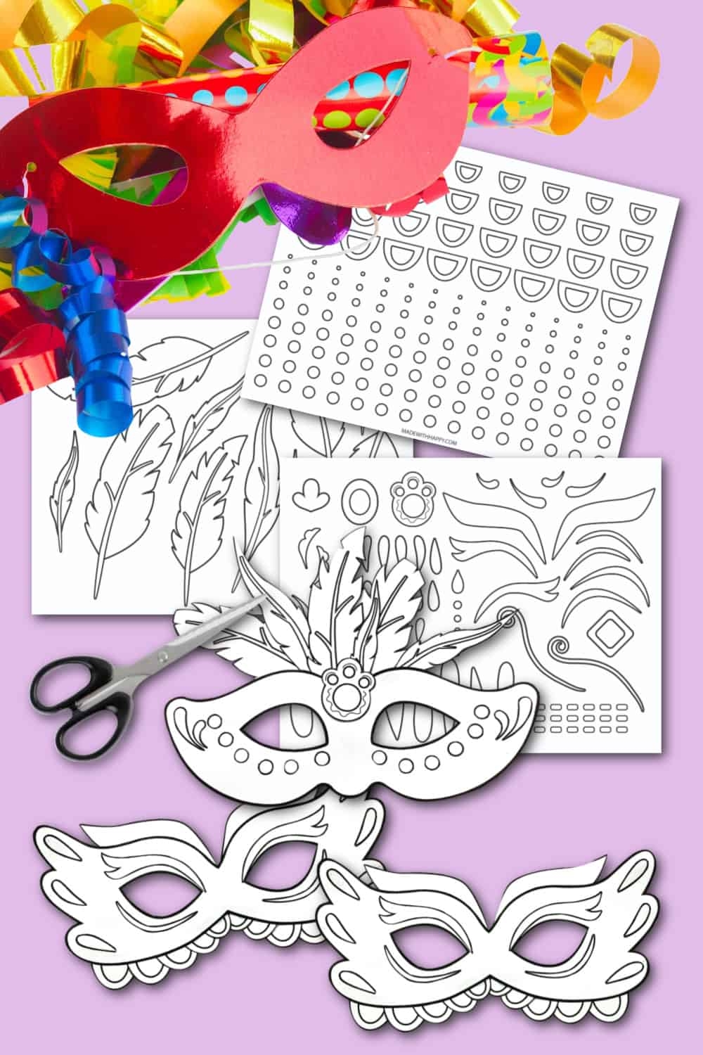 DIY Mardi Gras Mask Template Made With HAPPY DIY Mardi Gras Mask Template Made With HAPPY