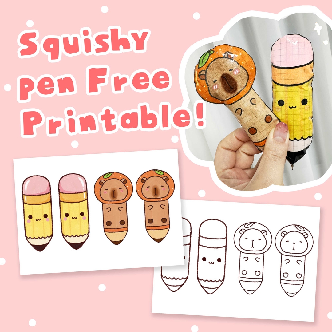 DIY Squishy Pen Free Printable Template Patreon