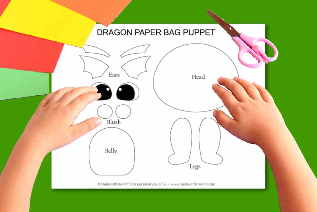 Free Printable Dragon Puppet Template