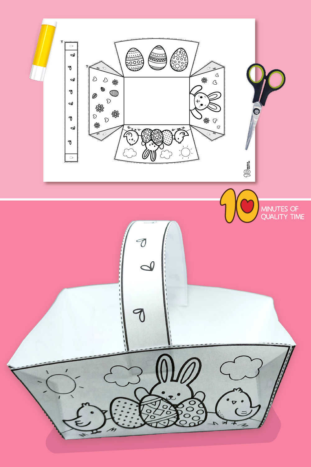 Easter Basket Template Craft 10 Minutes Of Quality Time Easter Basket Template Craft 10 Minutes Of Quality Time