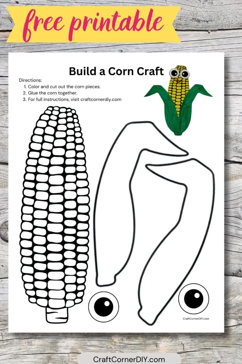 Easy Corn Craft For Kids Free Printable Craft Corner DIY Easy Corn Craft For Kids Free Printable Craft Corner DIY