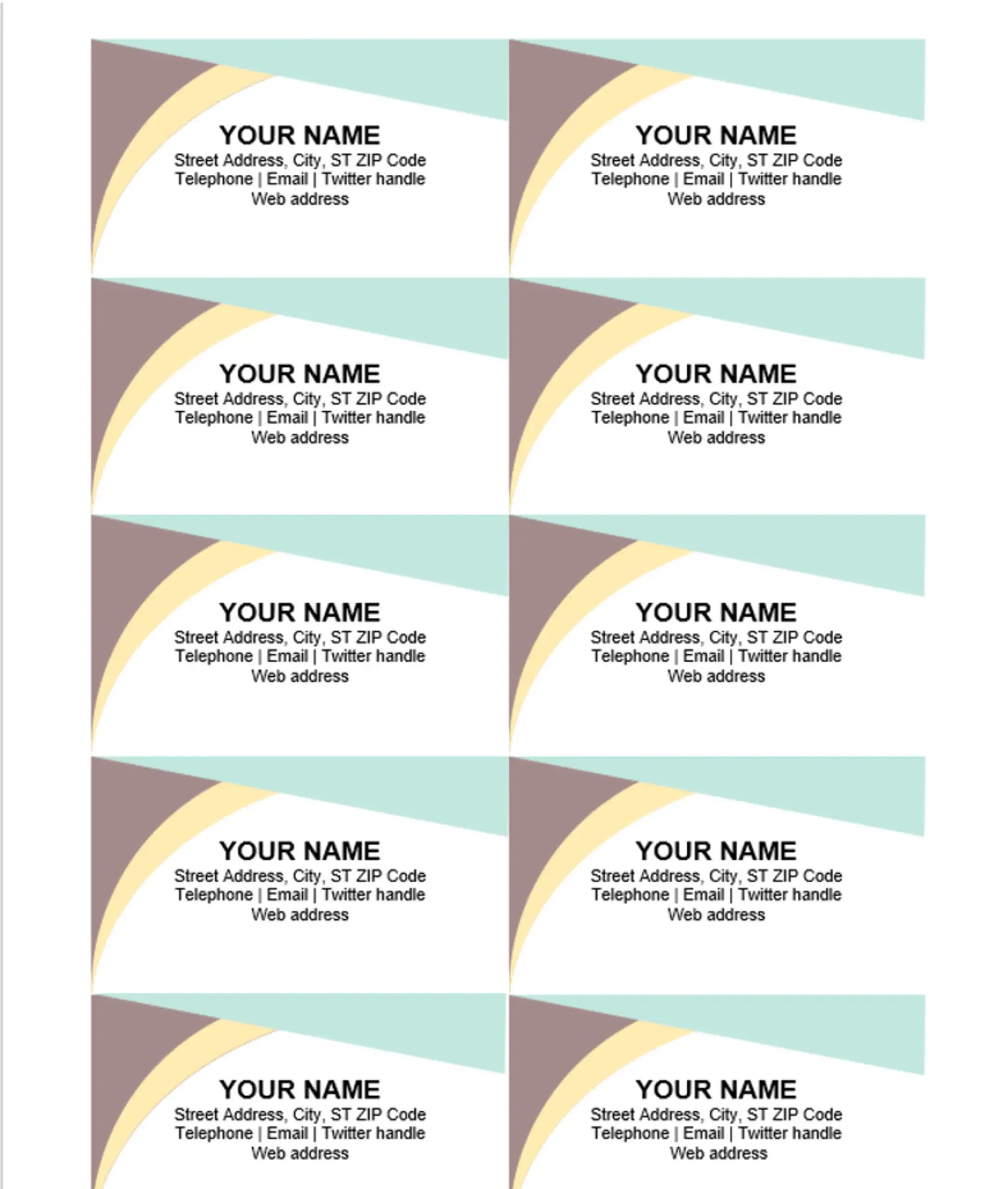 Printable Business Card Template Word Printable Business Card Template Word
