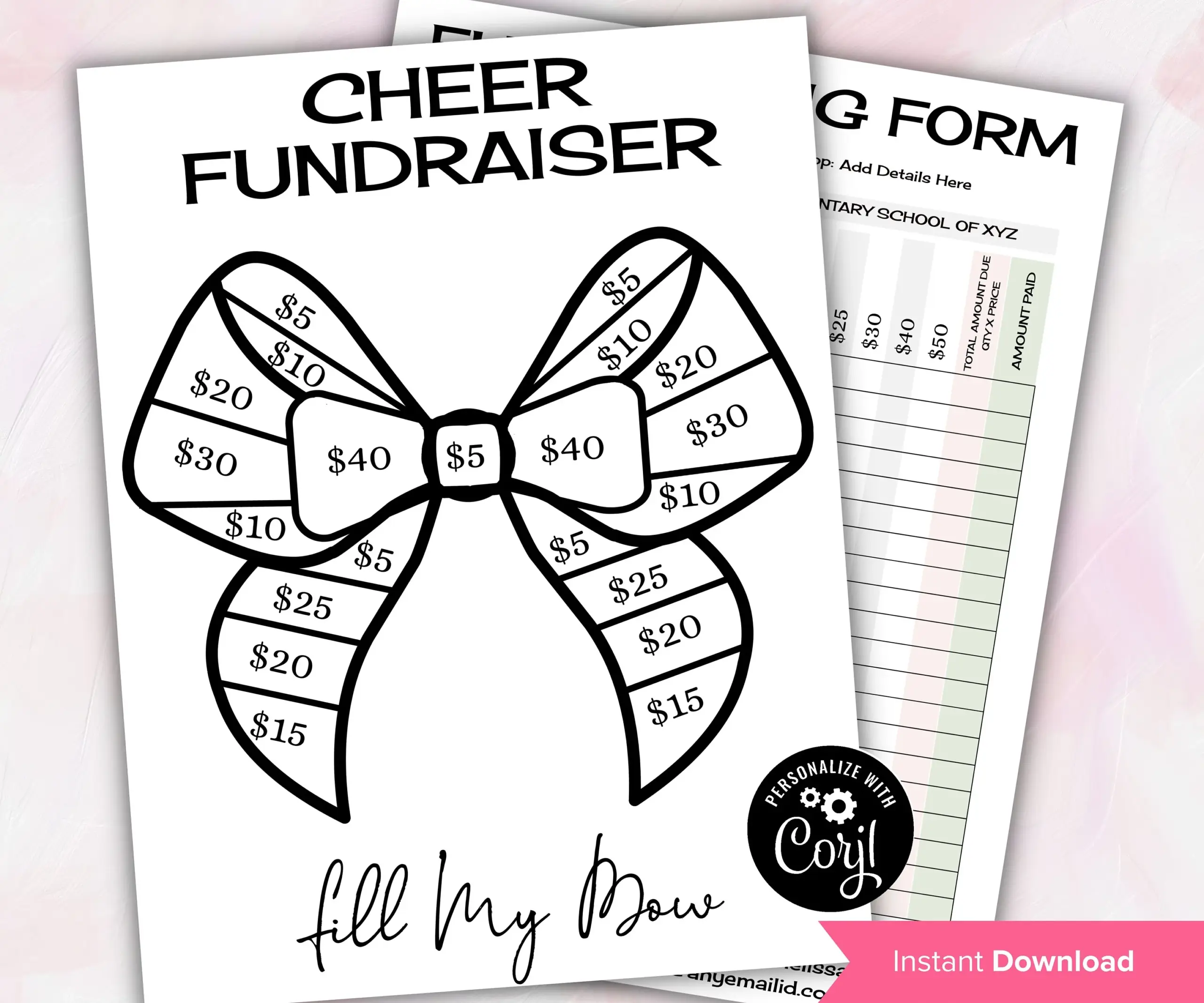 Editable Cheer Fundraiser Sheets Fill My Bow Fund Color My Bow In Corjl The Hustling Cat Lady Editable Cheer Fundraiser Sheets Fill My Bow Fund Color My Bow In Corjl The Hustling Cat Lady