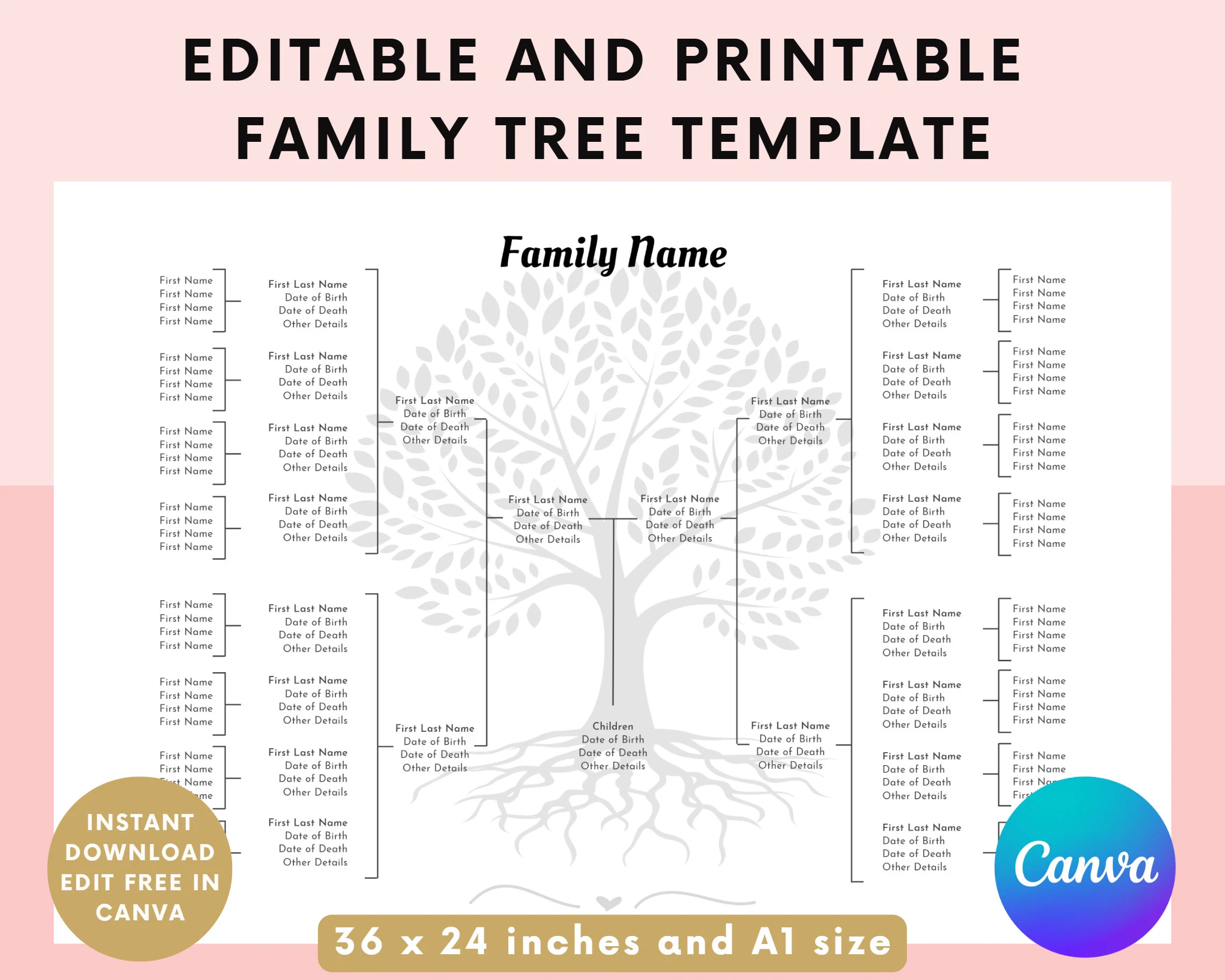 Printable Family Tree Templates Free Printable Family Tree Templates Free