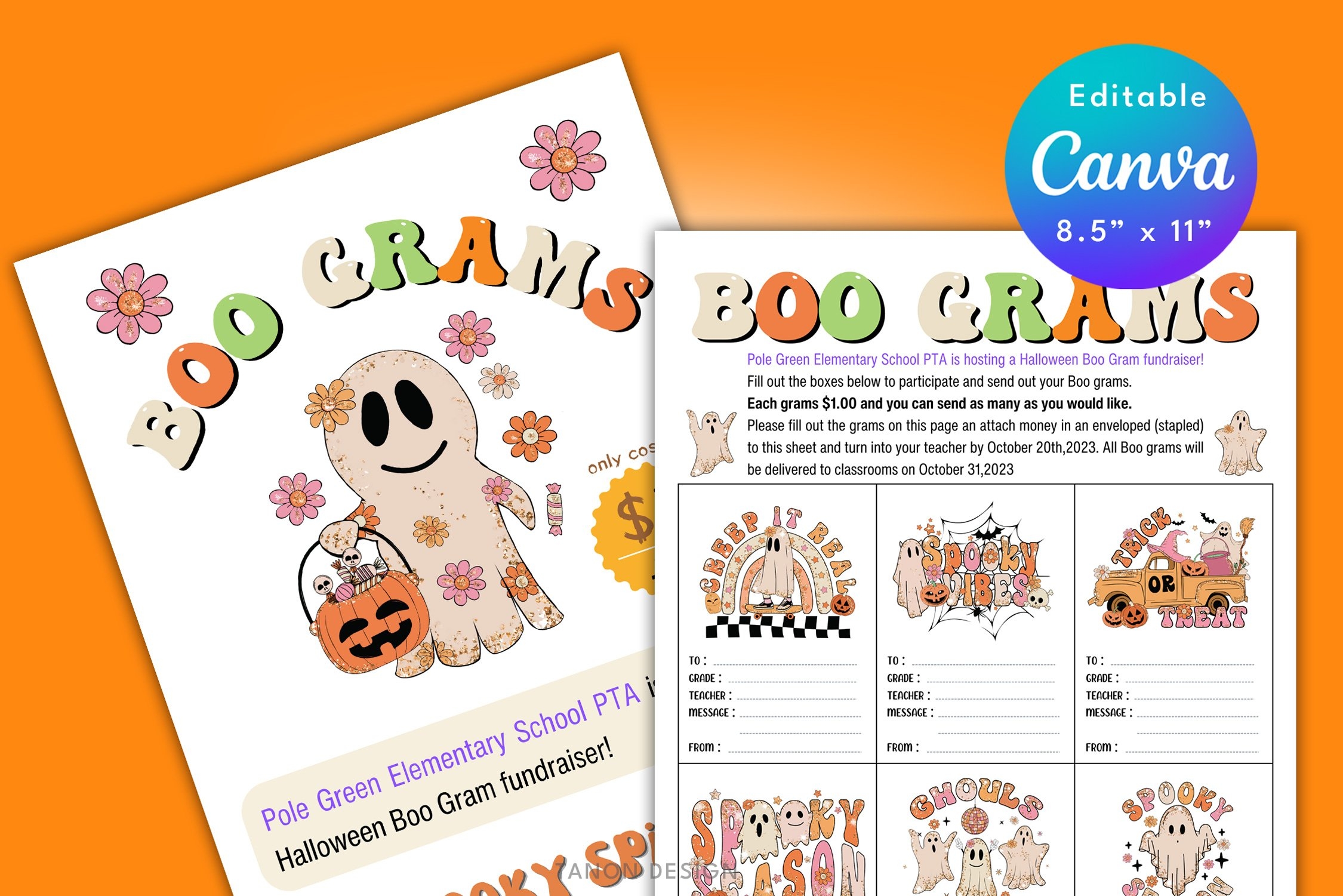 Editable Halloween Boo Gram Template School Candy 2861169 