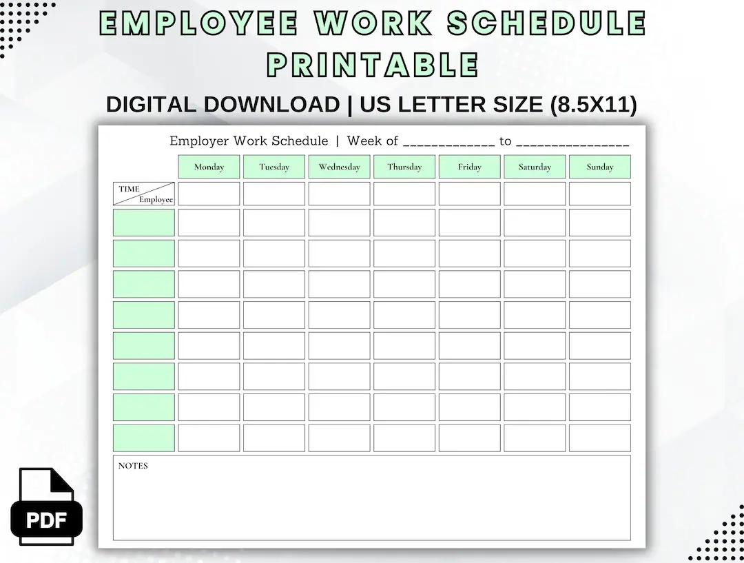 Free Printable Employee Schedule Template