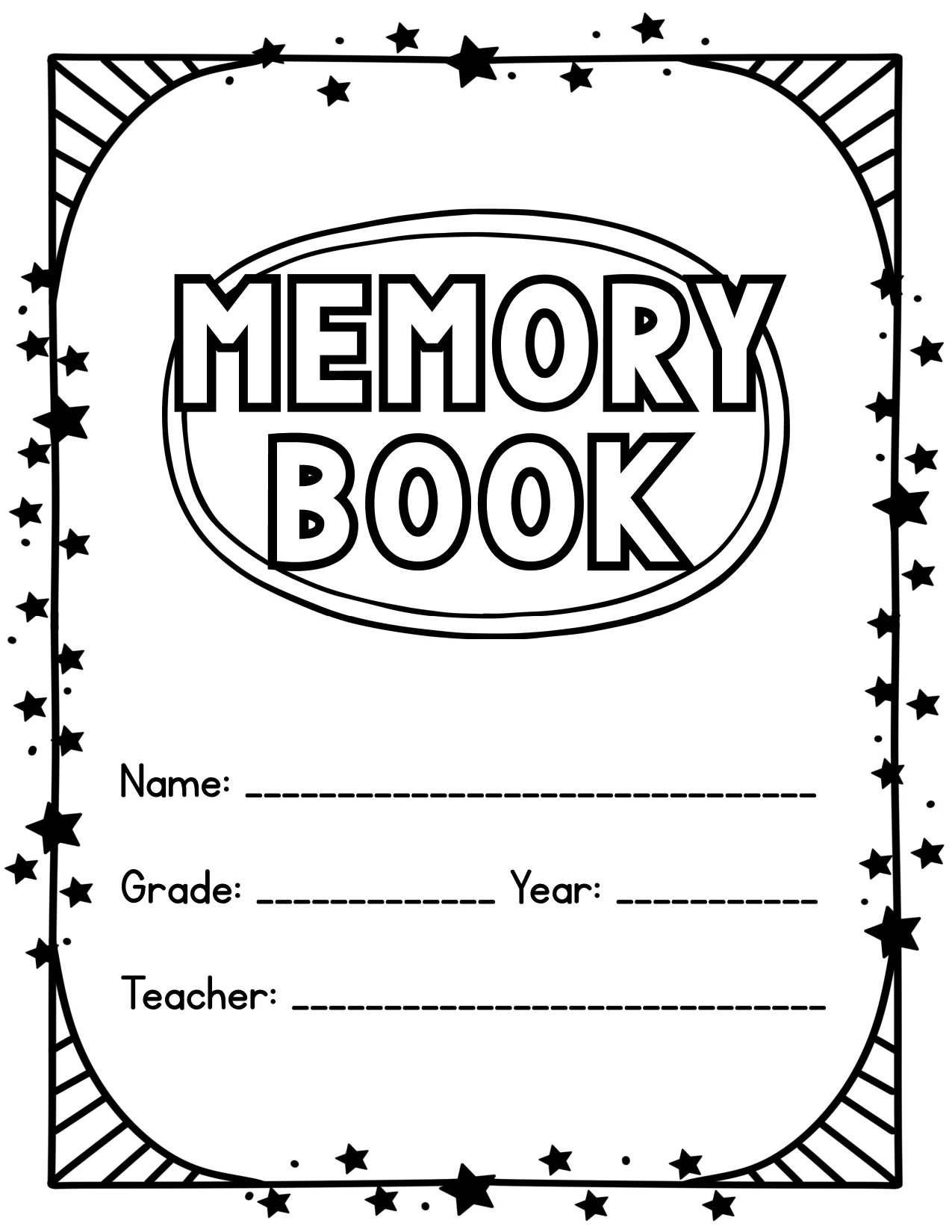 End Of The Year Memory Book FREE Printable PDF A To Z Teacher Stuff