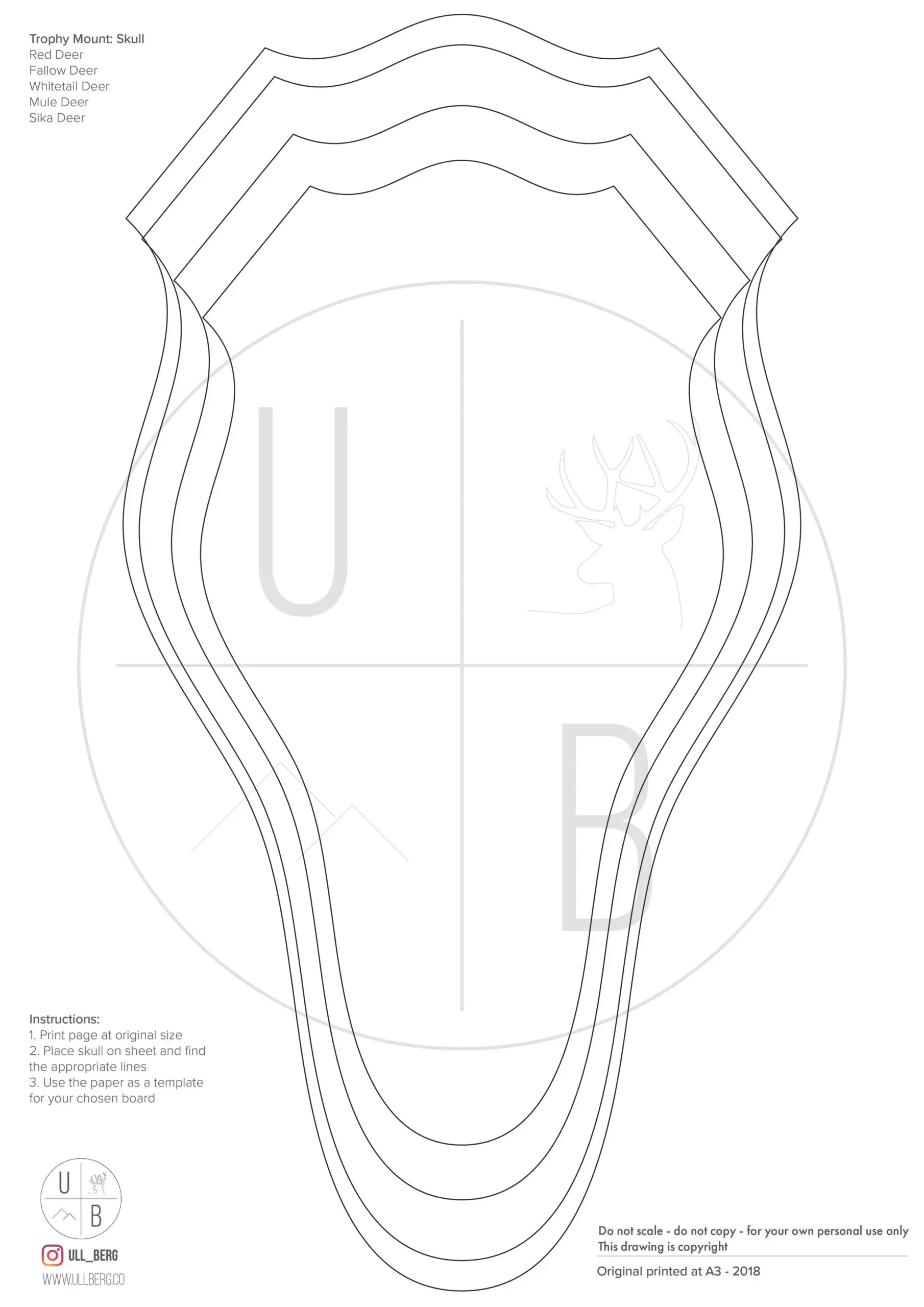 European Skull Mount Wood Plaque European Mount Plaque Deer Plaque Antler Wall Hanging European Mount Skull Hanger Plaque