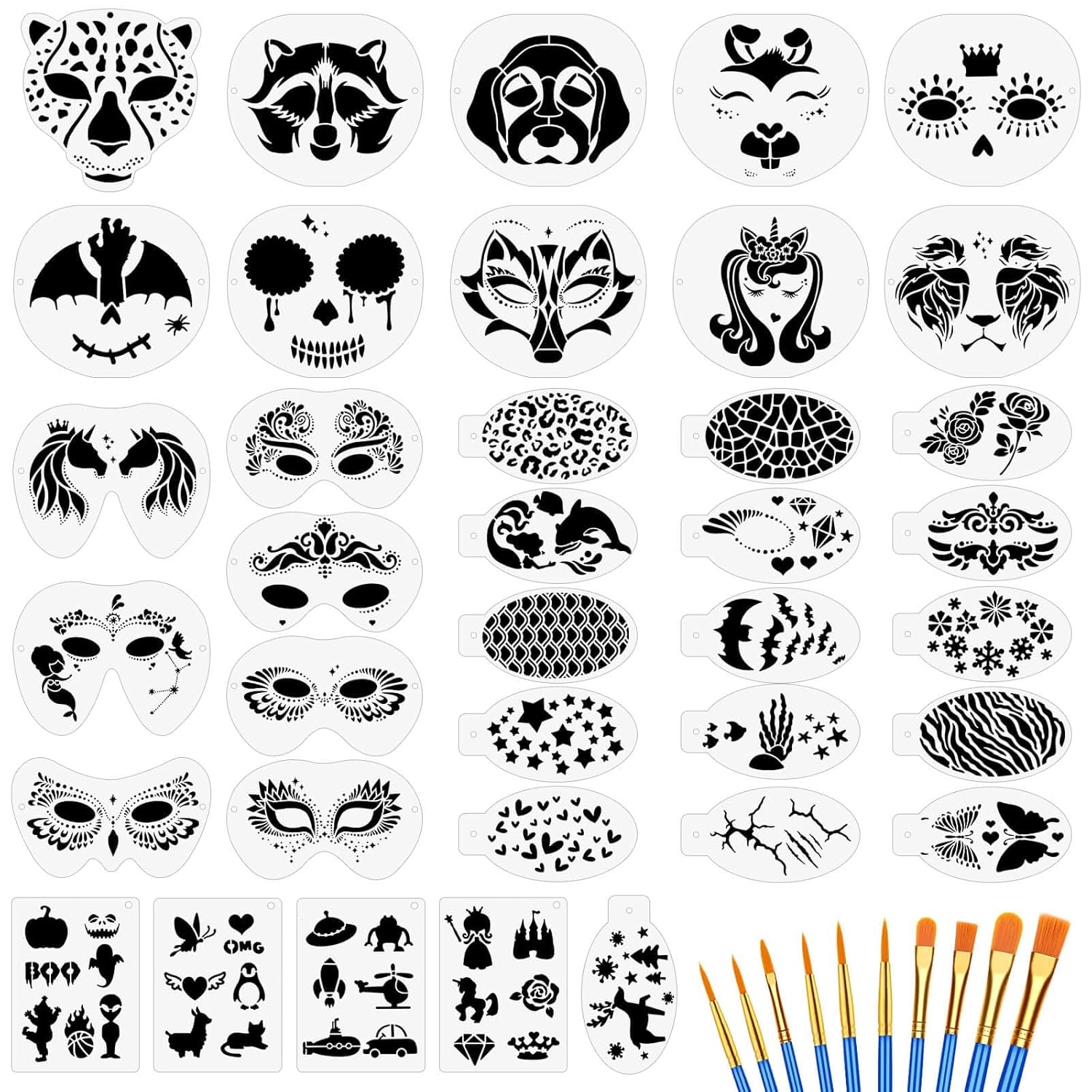 Face Paint Free Printable Ing Stencils For Kids Pattern Stencils Face Paint Palette