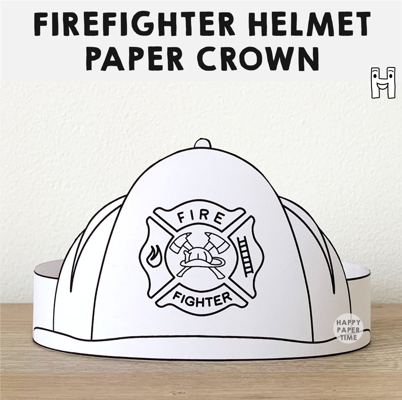 Firefighter Helmet Paper Crown Headband Printable Coloring Made By Teachers Firefighter Helmet Paper Crown Headband Printable Coloring Made By Teachers