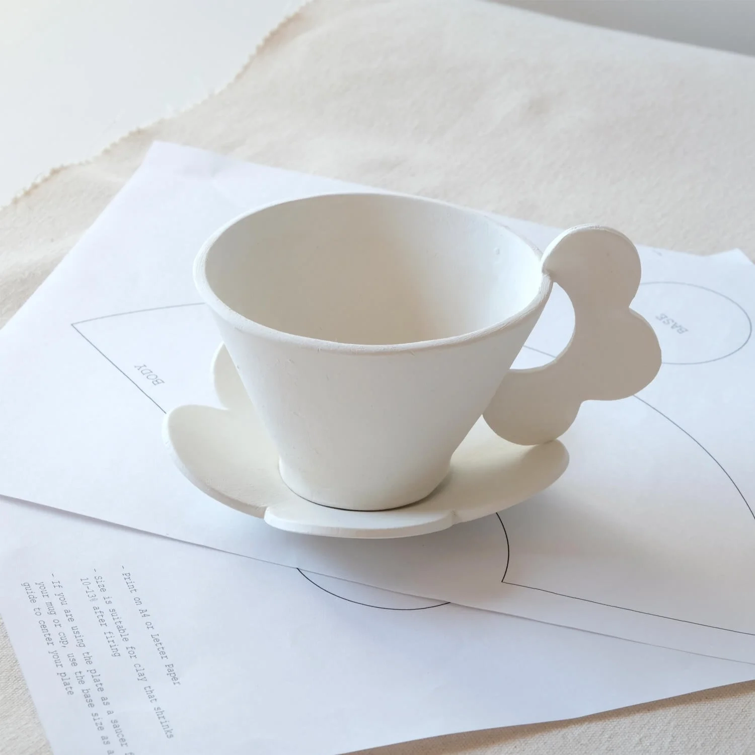 Flower Cup Saucer Pottery Template Fromfran