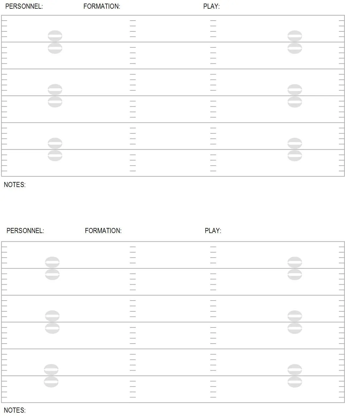 Football Playbook Blank Play Sheets Four Different Templates For Drawing Blank Sheets PDF Digital Download Etsy