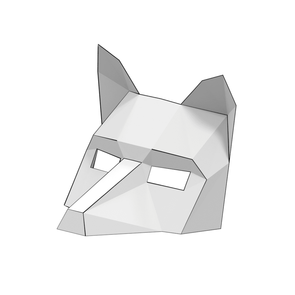 Fox Half Mask 3D Papercraft Model Free Printable Paper raft Templates
