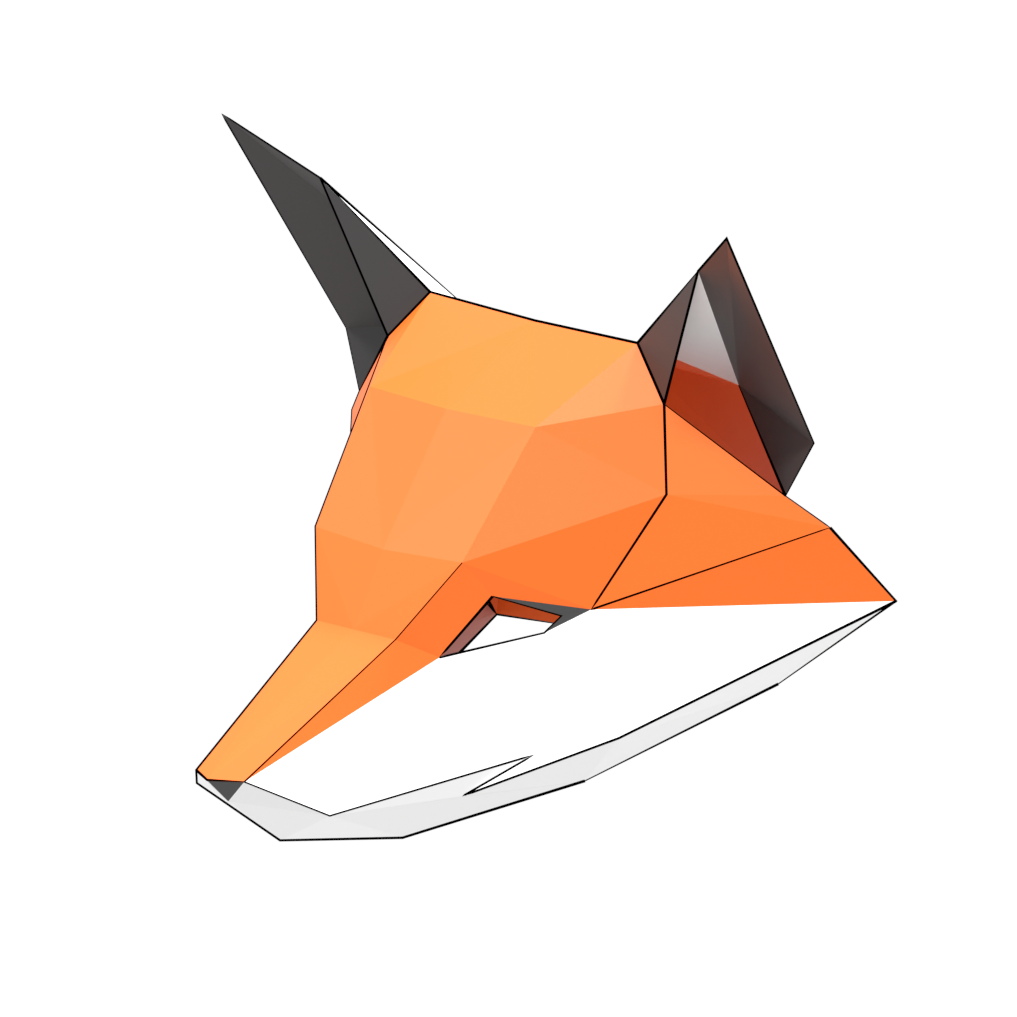 Fox Mask 3D Papercraft Model Free Printable Paper raft Templates