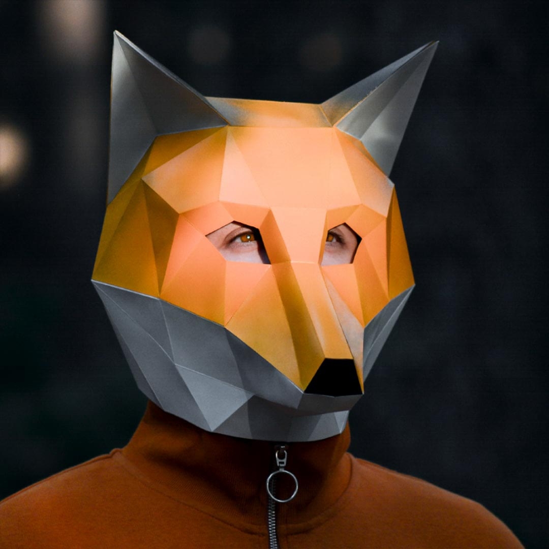 Free Printable 3D Fox Mask Template