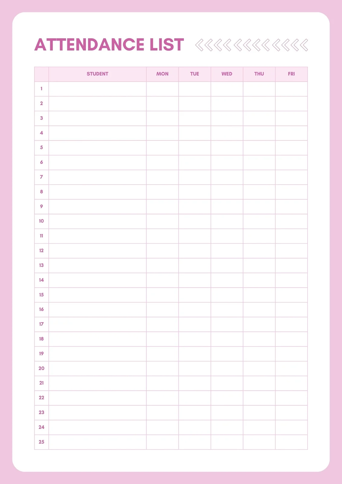 Free And Customizable Attendance Templates Free And Customizable Attendance Templates