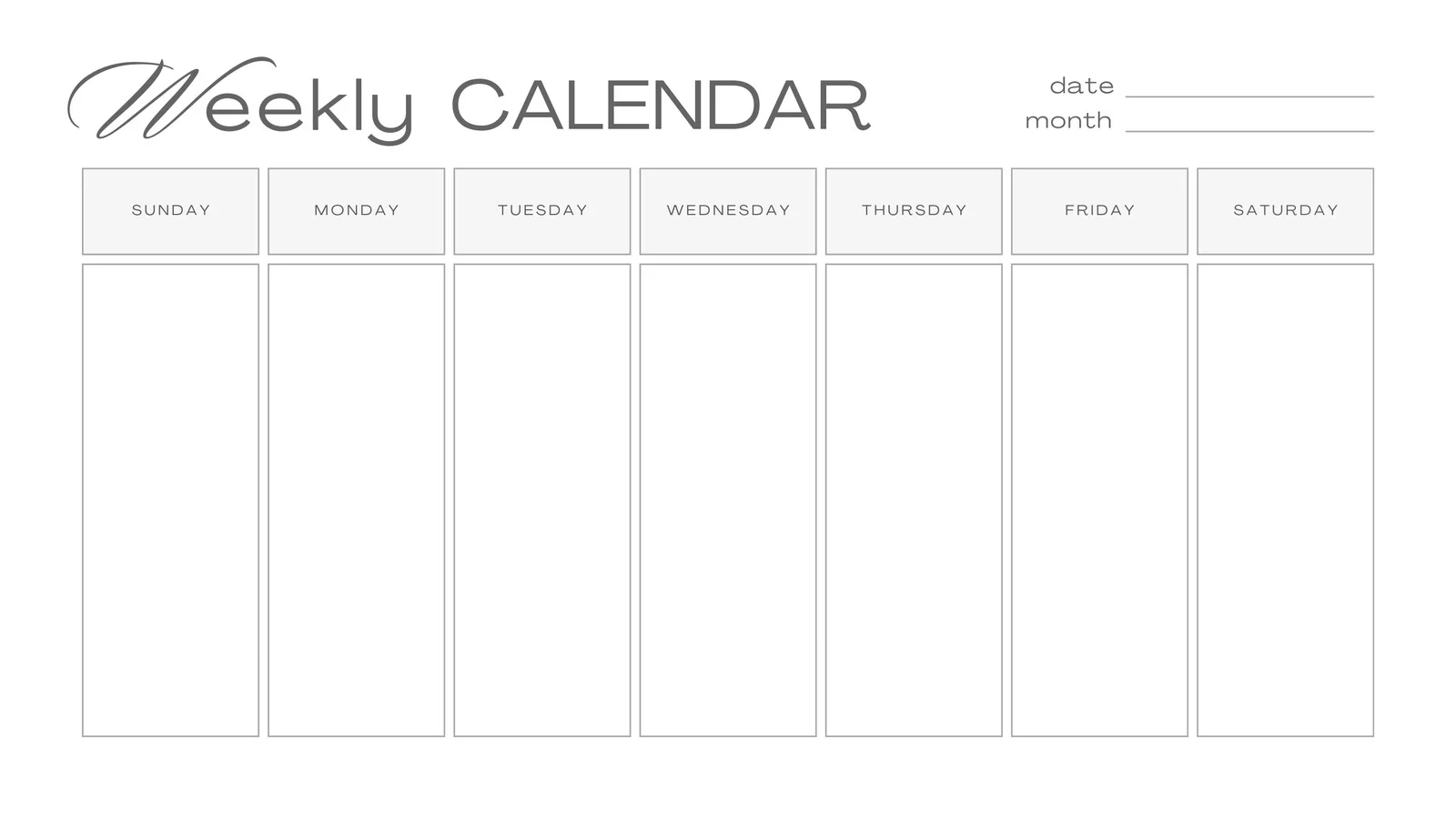 Weekly Schedule Template Free Printable