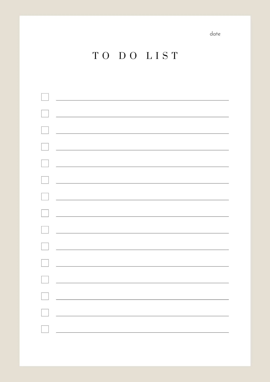 To Do List Template Free Printable