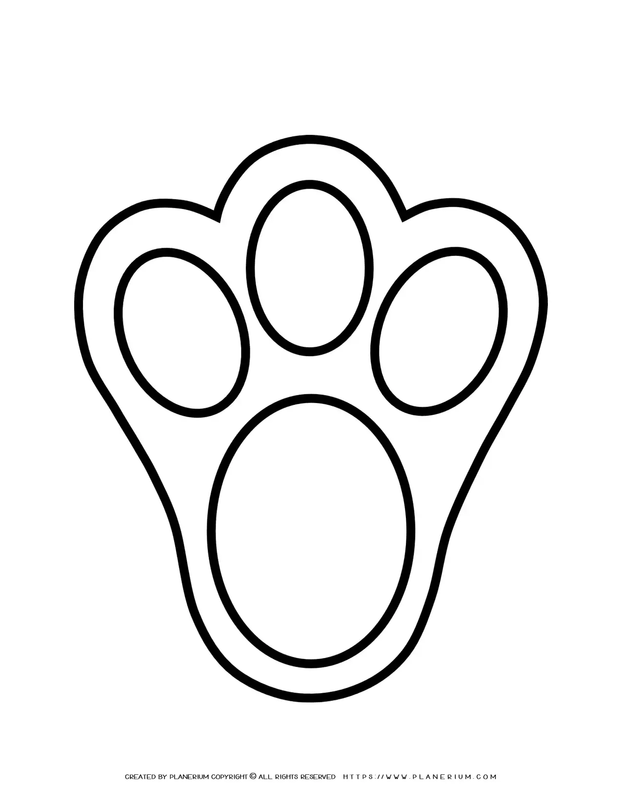 Free Big Bunny Footprint Template For Kids