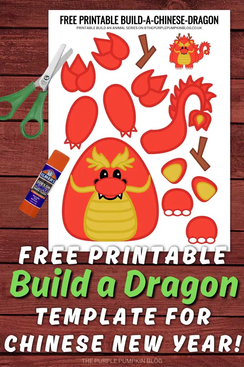 Printable Chinese Dragon Craft Template