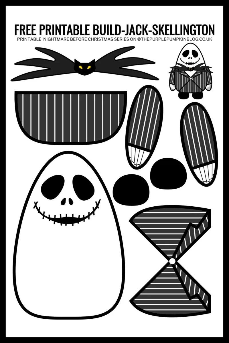 Printable Template Jack Skellington Face