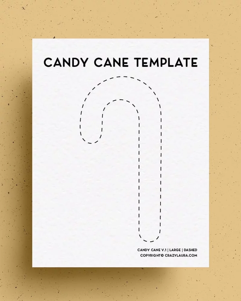 Free Candy Cane Template Printable Shape Outlines Crazy Laura