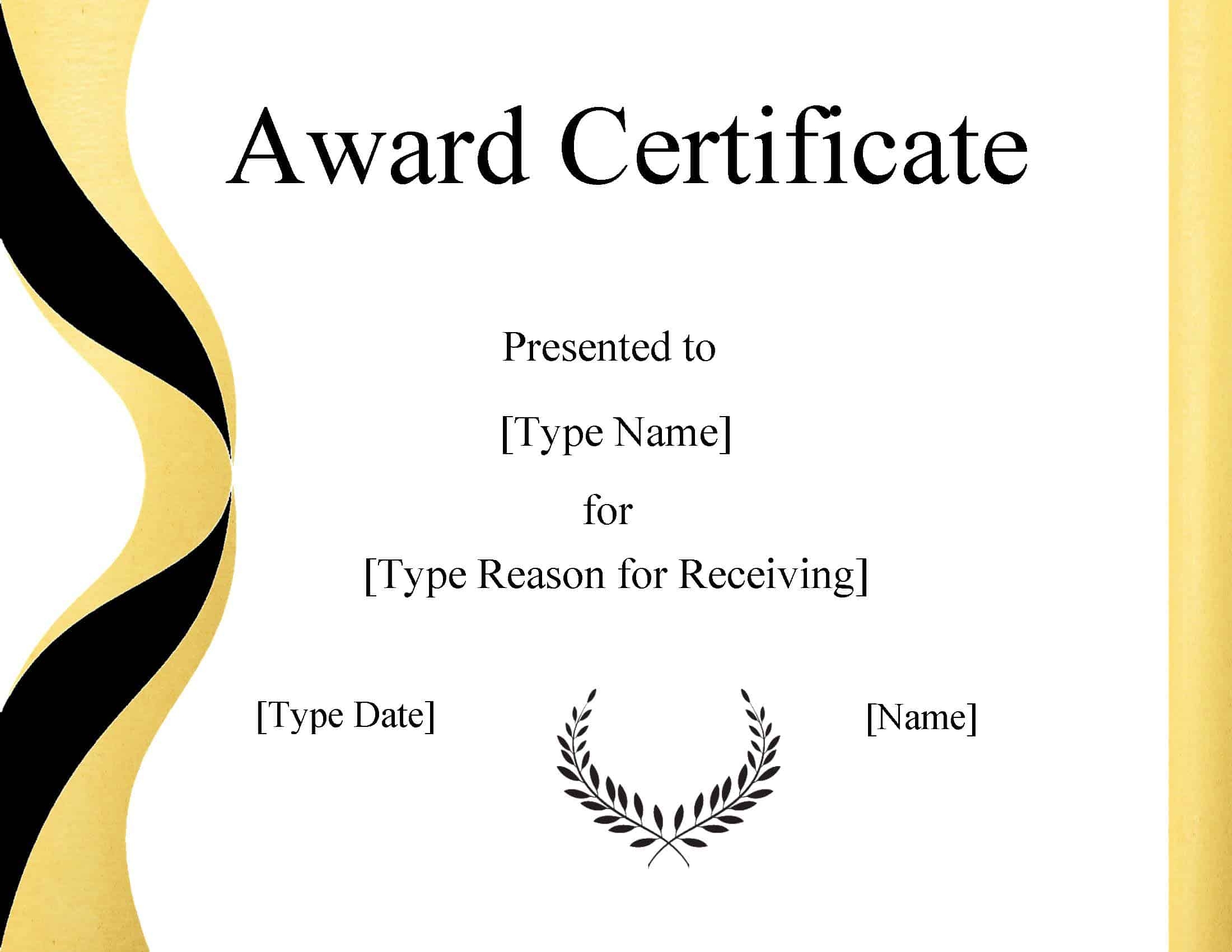 Certificate Template Free Printable Award Certificate Template Free Printable Award