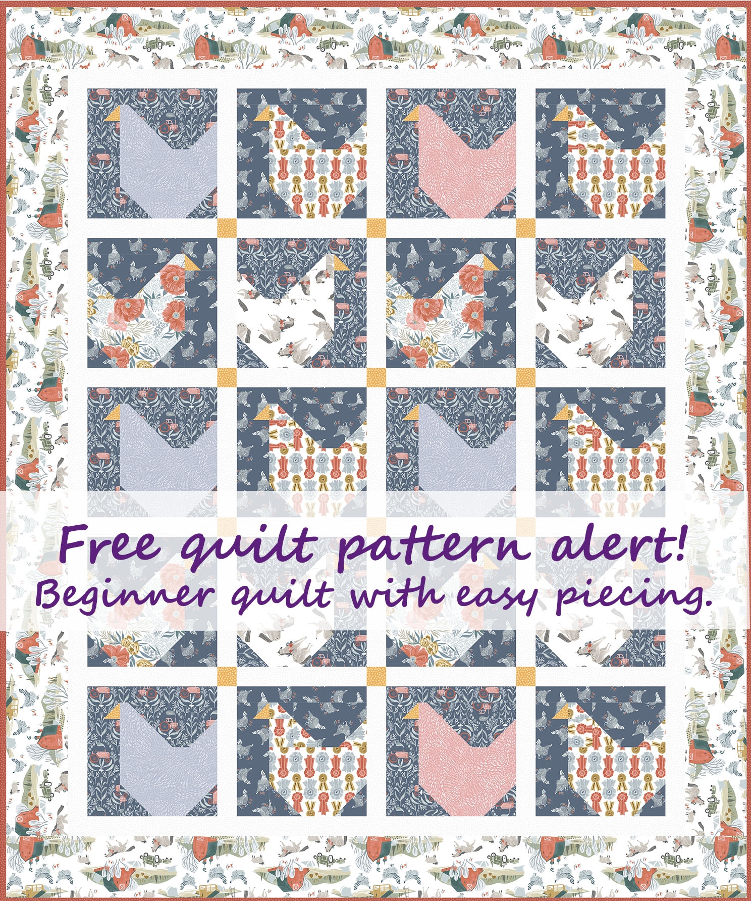 Free Chicken Quilt Pattern For Beginners Pieced Brain