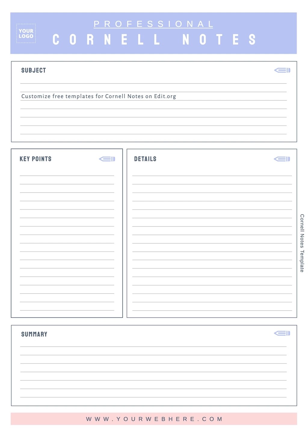 Free Cornell Notes Templates Free Cornell Notes Templates