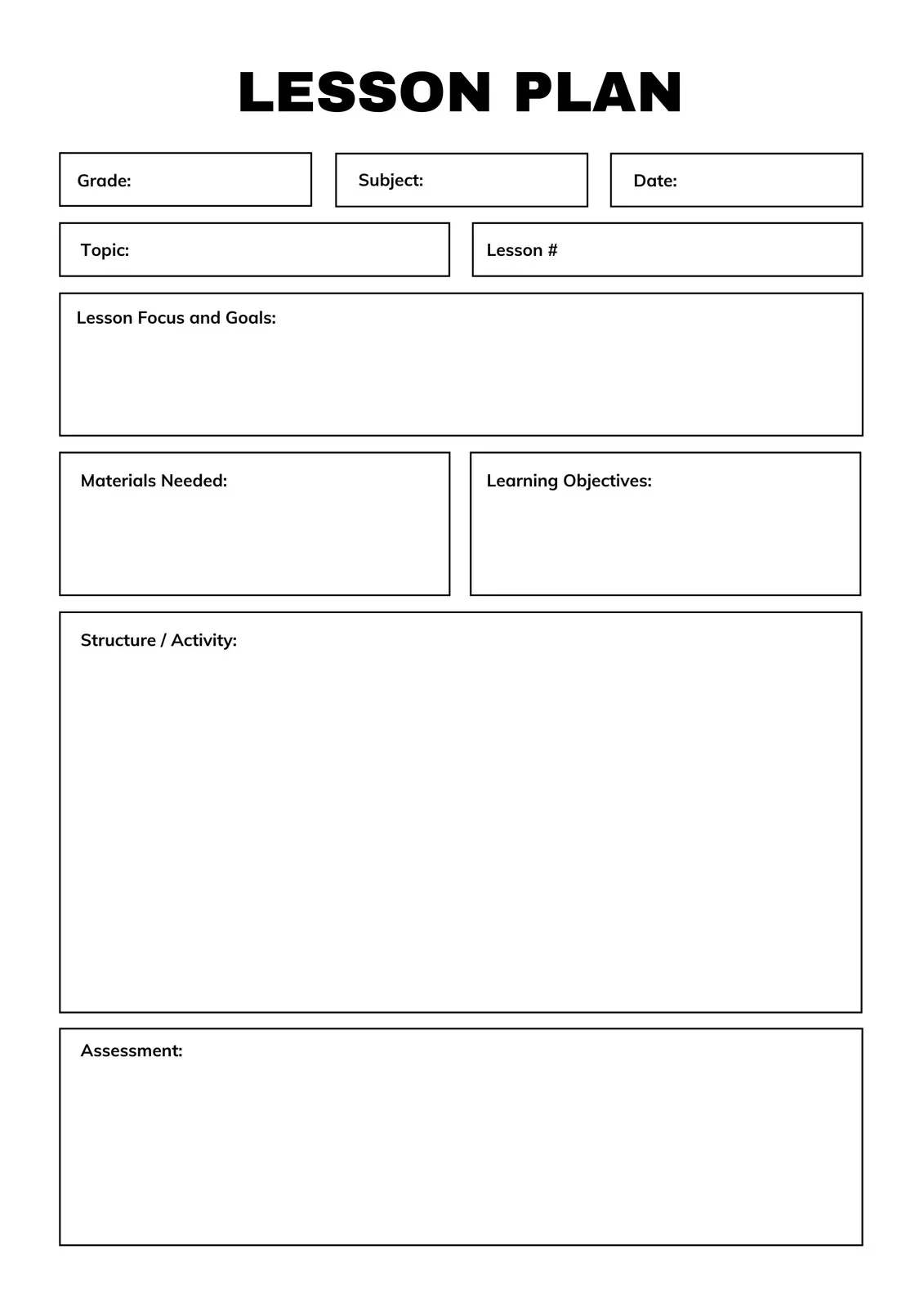 Free Custom Printable English Lesson Plan Templates Canva