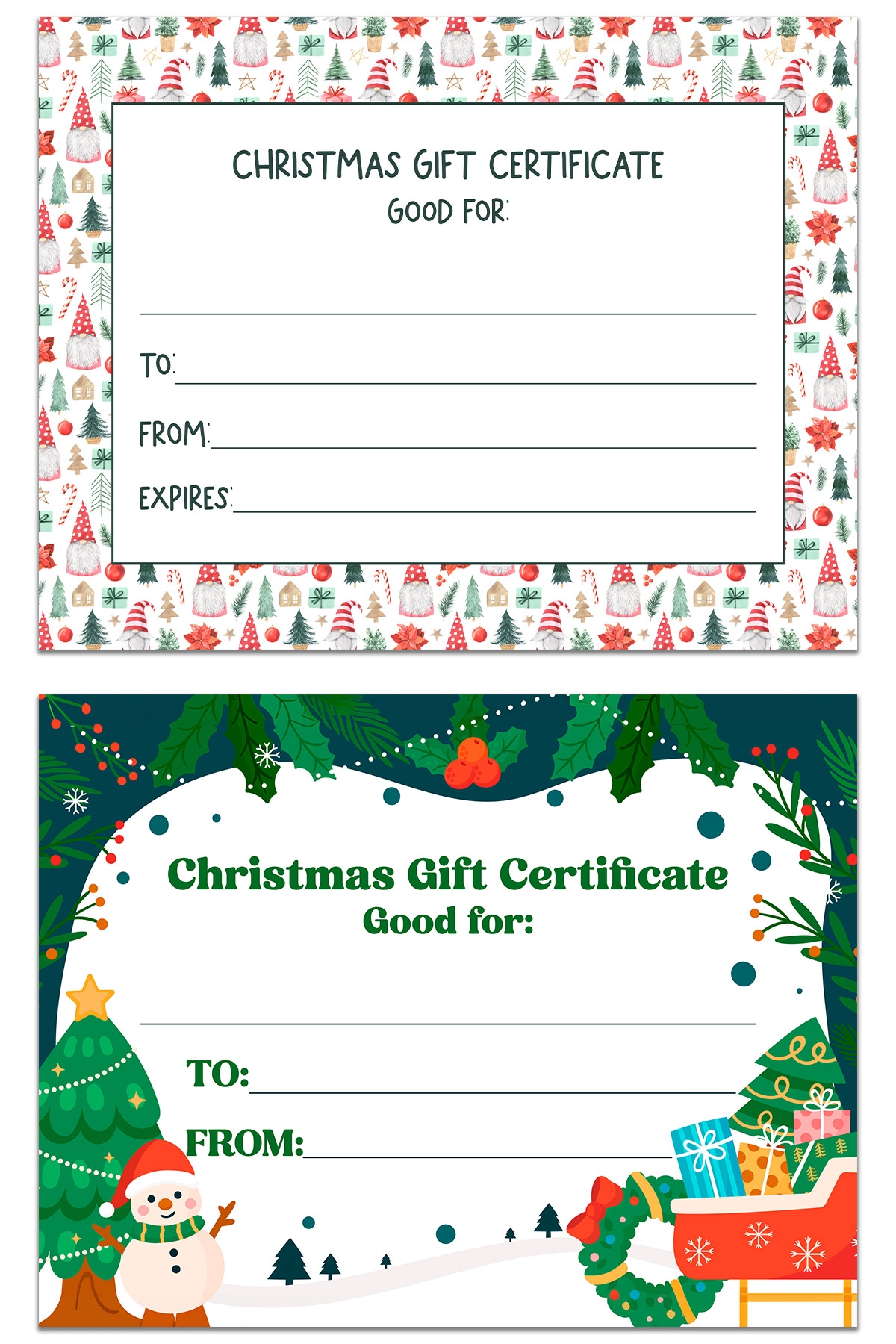 Free Printable Christmas Gift Cards Templates Free Printable Christmas Gift Cards Templates