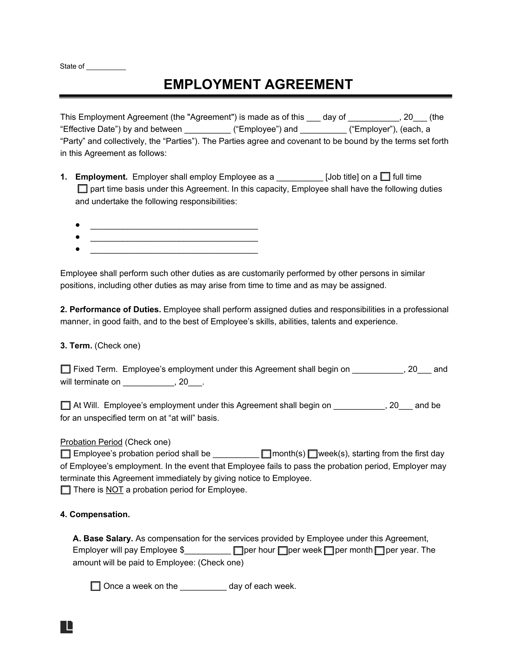 Free Employment Contract Templates Sample Included