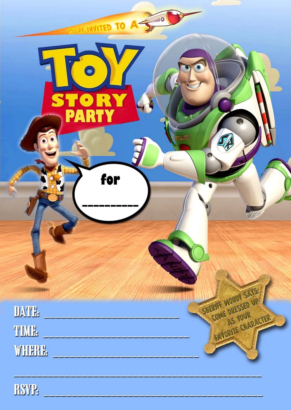 Free Printable Toy Story Invitation Template