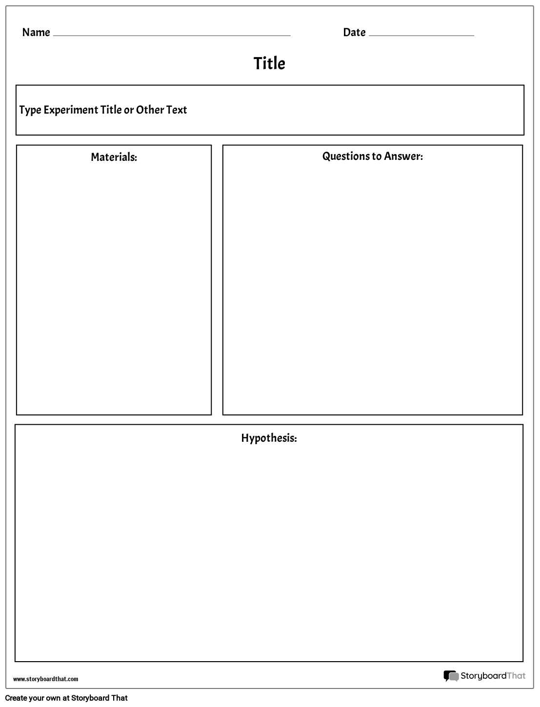Free Lab Report Worksheet Templates Storyboard That Free Lab Report Worksheet Templates Storyboard That
