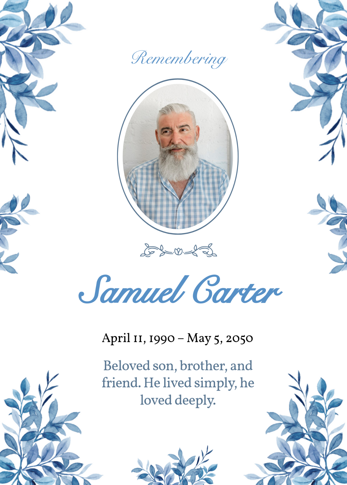 Free Obituary Templates Editable And Printable