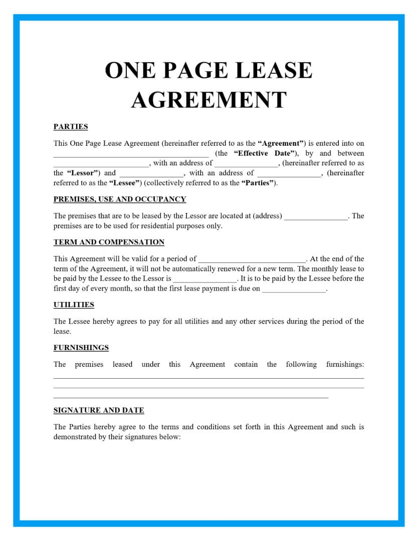 Free Rental Agreement Template Printable