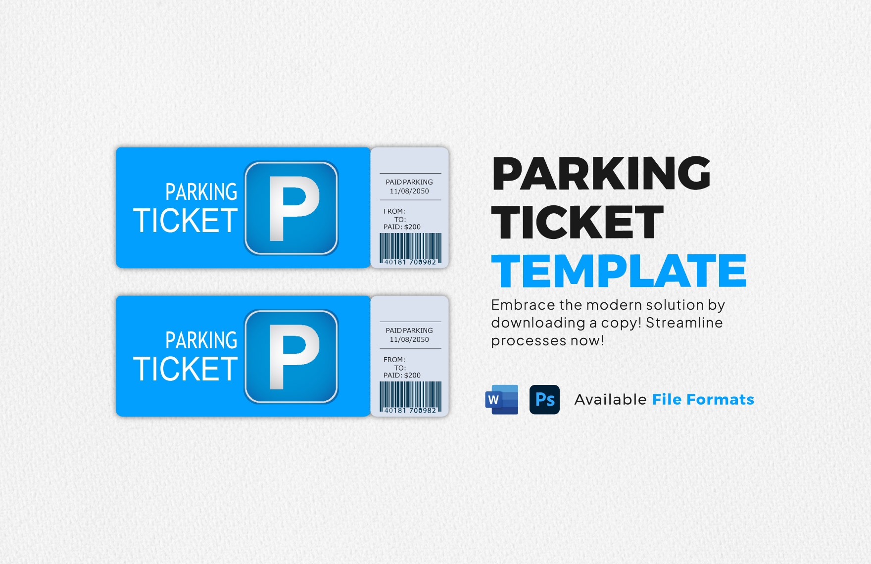 Free Parking Ticket Template In Word PSD Download Template