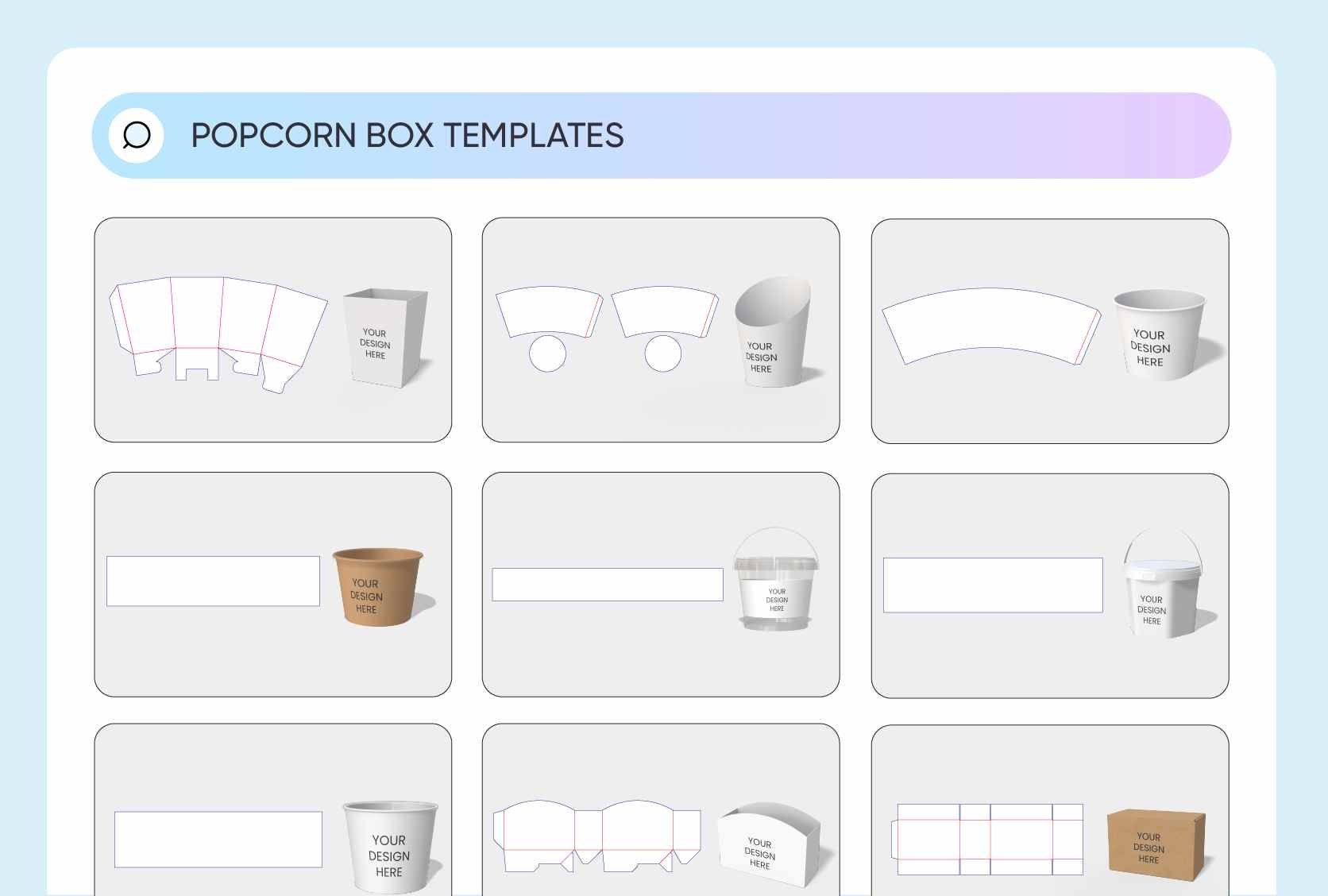 Free Popcorn Box Template Printable Free Popcorn Box Template Printable