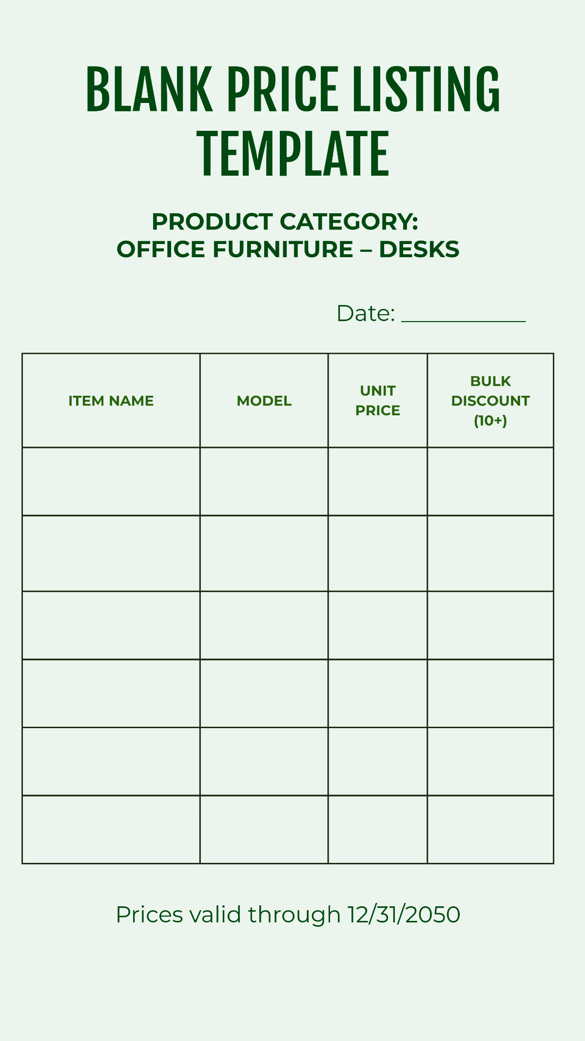 Free Price List Templates To Edit Online Print Free Price List Templates To Edit Online Print