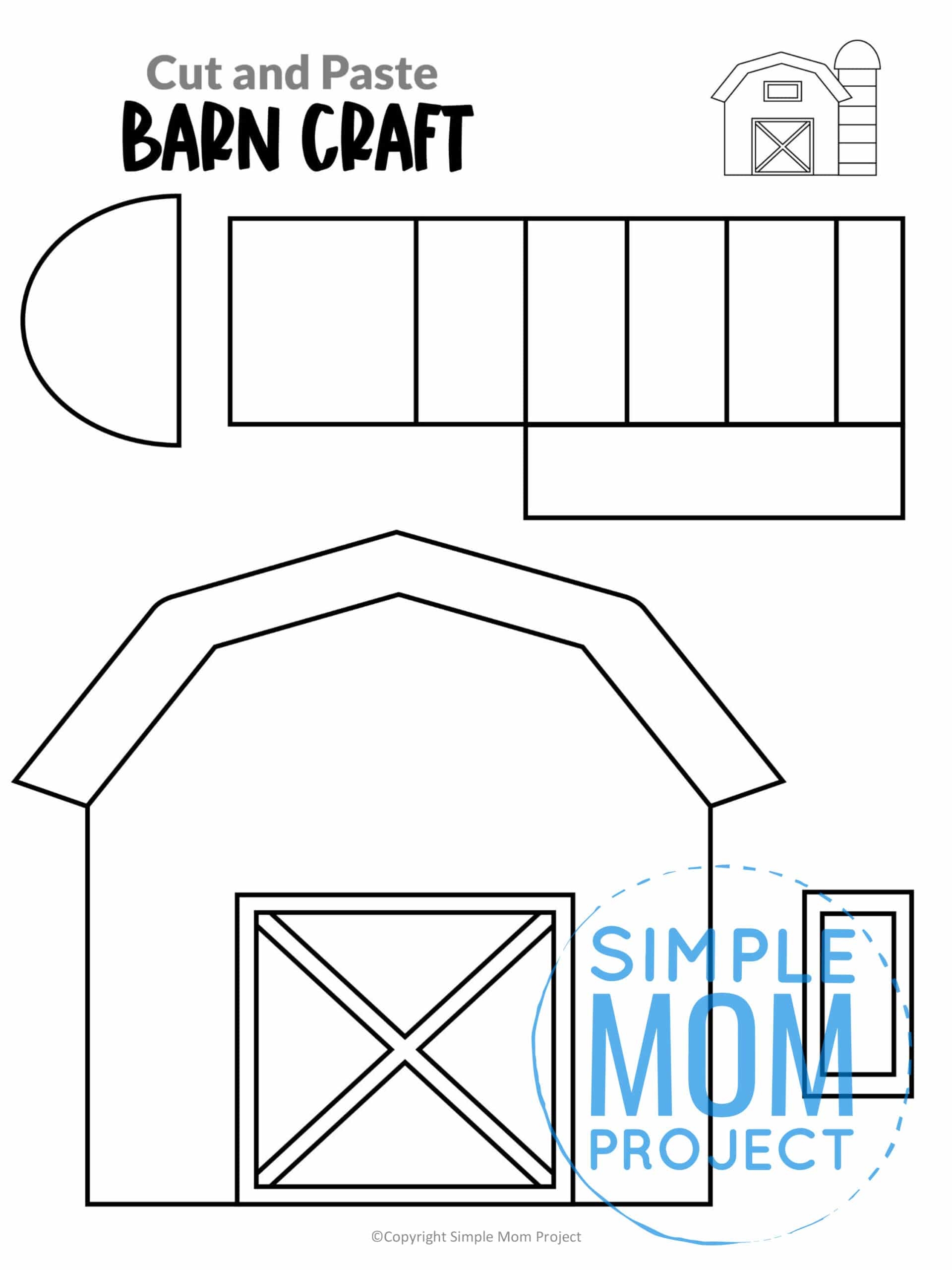 Free Printable Barn Craft Template Simple Mom Project