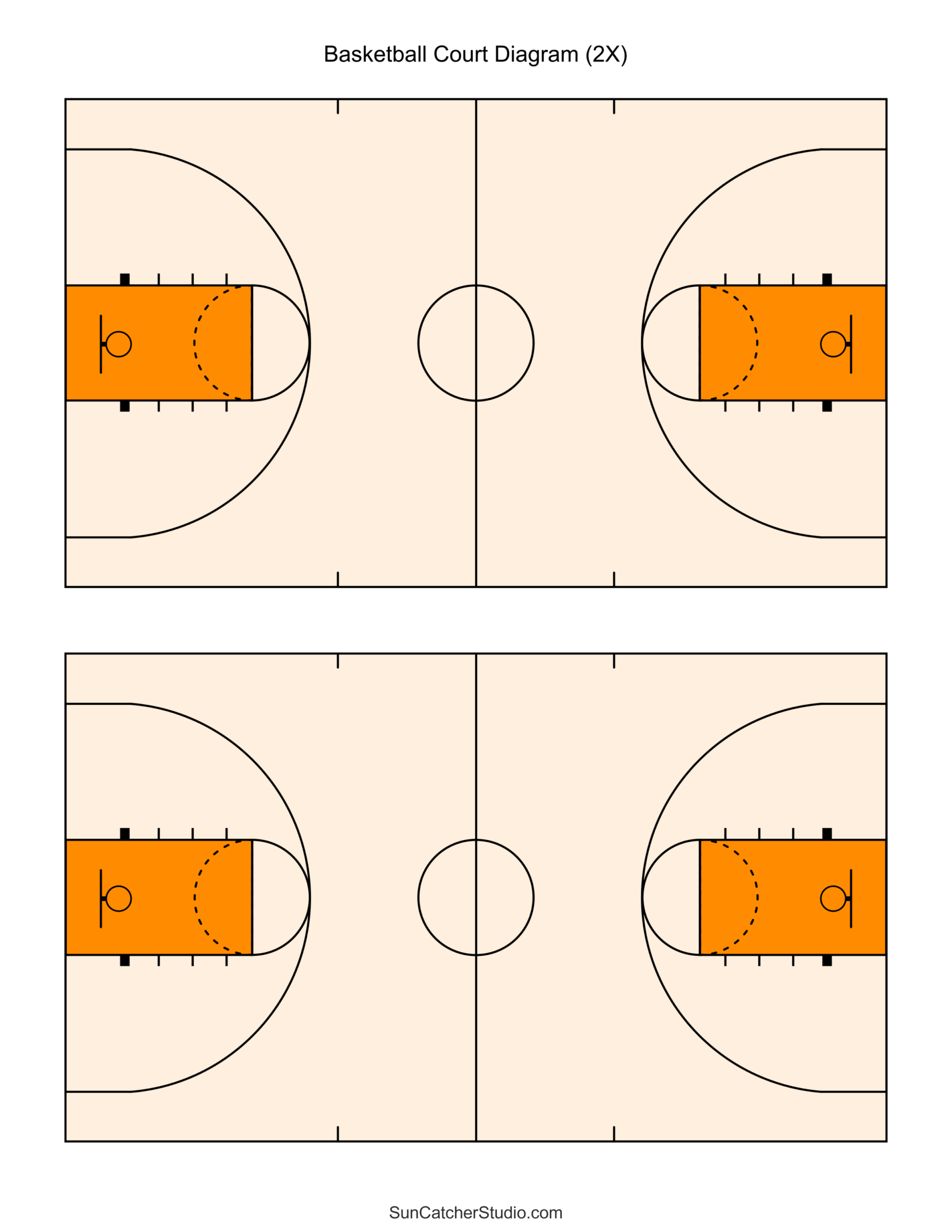 Free Printable Basketball Court Diagrams Layout Free Printables Lettering SVG Files Tools Apps