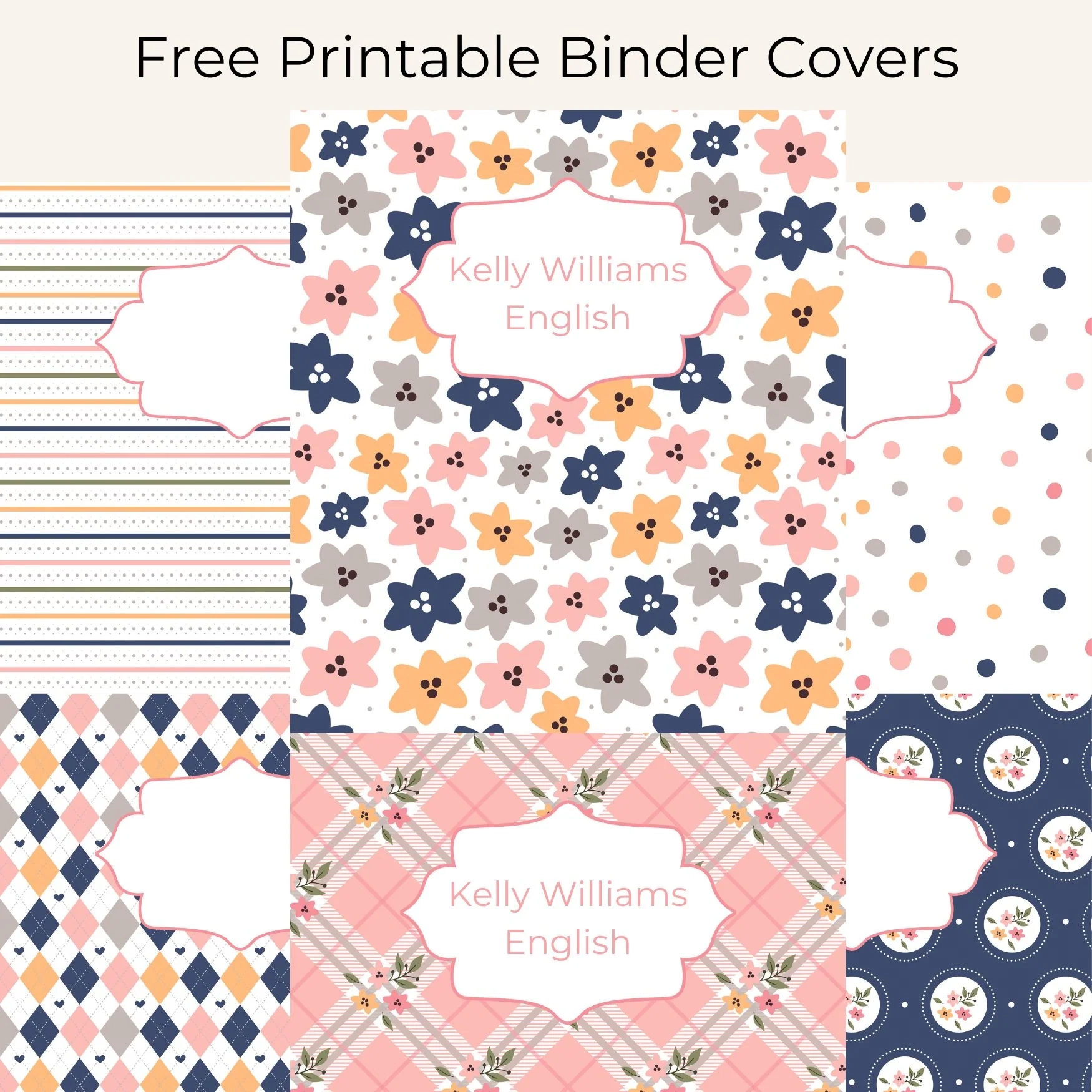 Free Printable Binder Cover Template