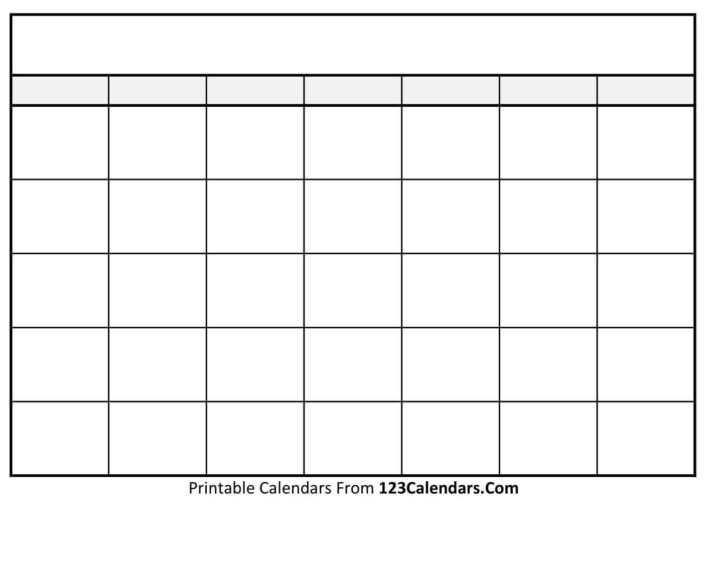 Free Blank Printable Calendar Template Free Blank Printable Calendar Template