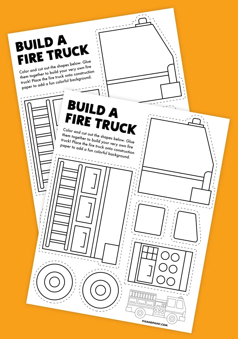 Cut Out Fire Truck Template Printable