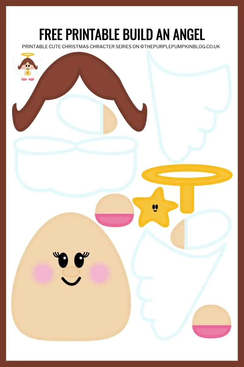 Free Printable Build A Paper Angel Template Christmas Papercraft Free Printable Build A Paper Angel Template Christmas Papercraft