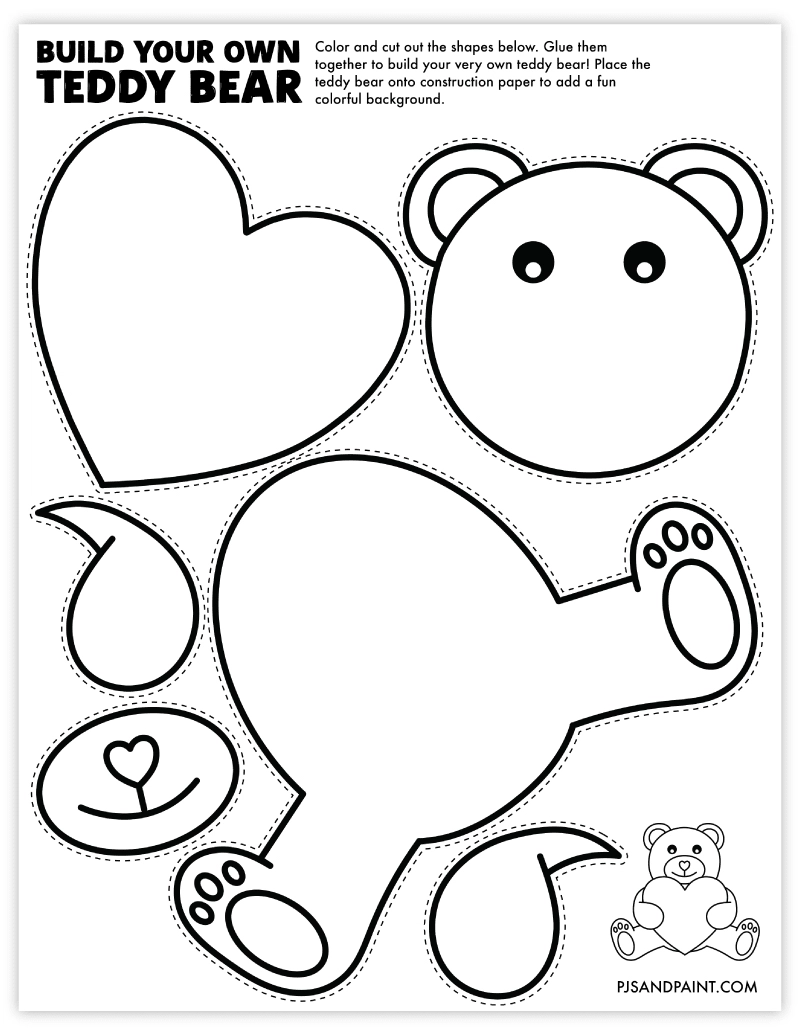 Free Printable Build Your Own Teddy Bear Craft Pjs And Paint