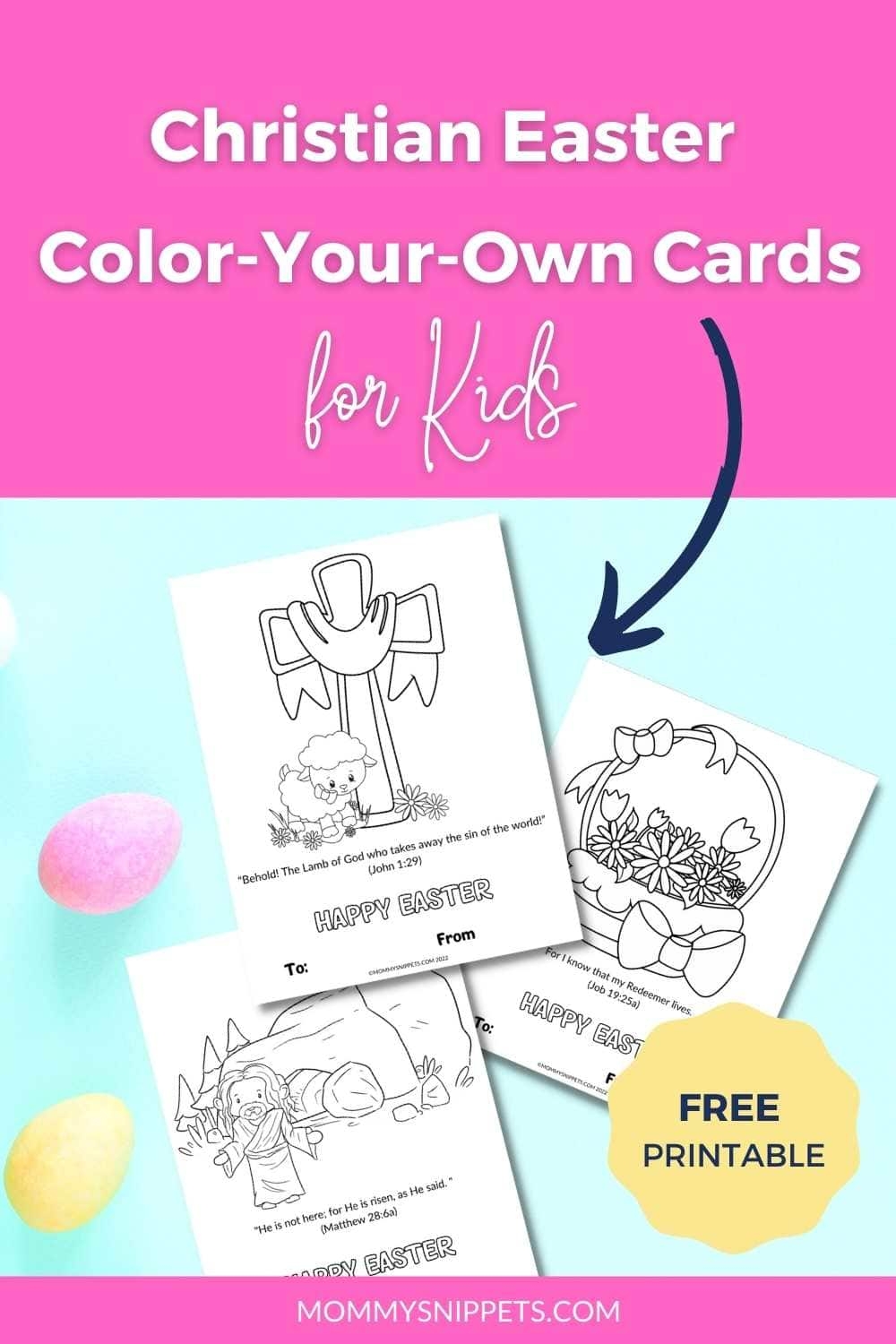 Free Printable Christian Easter Cards For Kids To Color And Share 