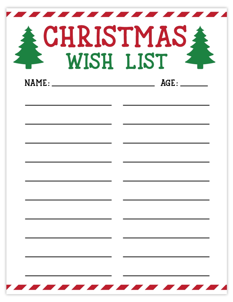 Free Printable Christmas List Wish List For Kids Pjs And Paint Free Printable Christmas List Wish List For Kids Pjs And Paint