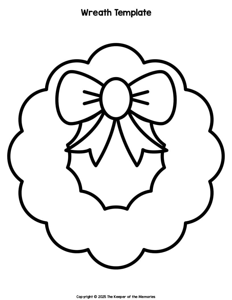 Free Printable Christmas Wreath Template The Keeper Of The Memories