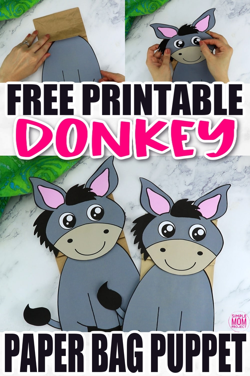 Free Printable Donkey Craft Template Simple Mom Project